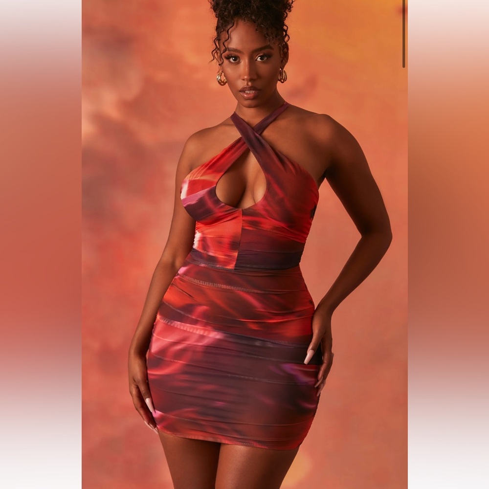 OhPolly Out of This World ruched mini dress